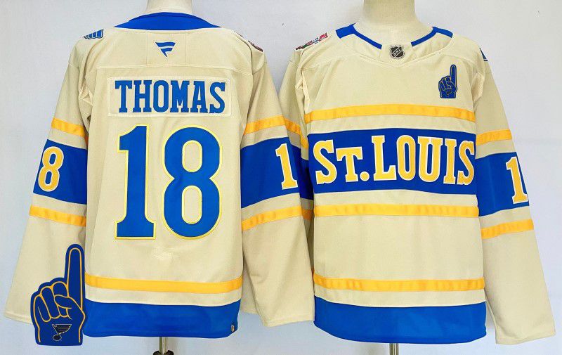 Men St.Louis Blues #18 Thomas Cream Fanatics 2025 NHL Jersey style 1->st.louis blues->NHL Jersey